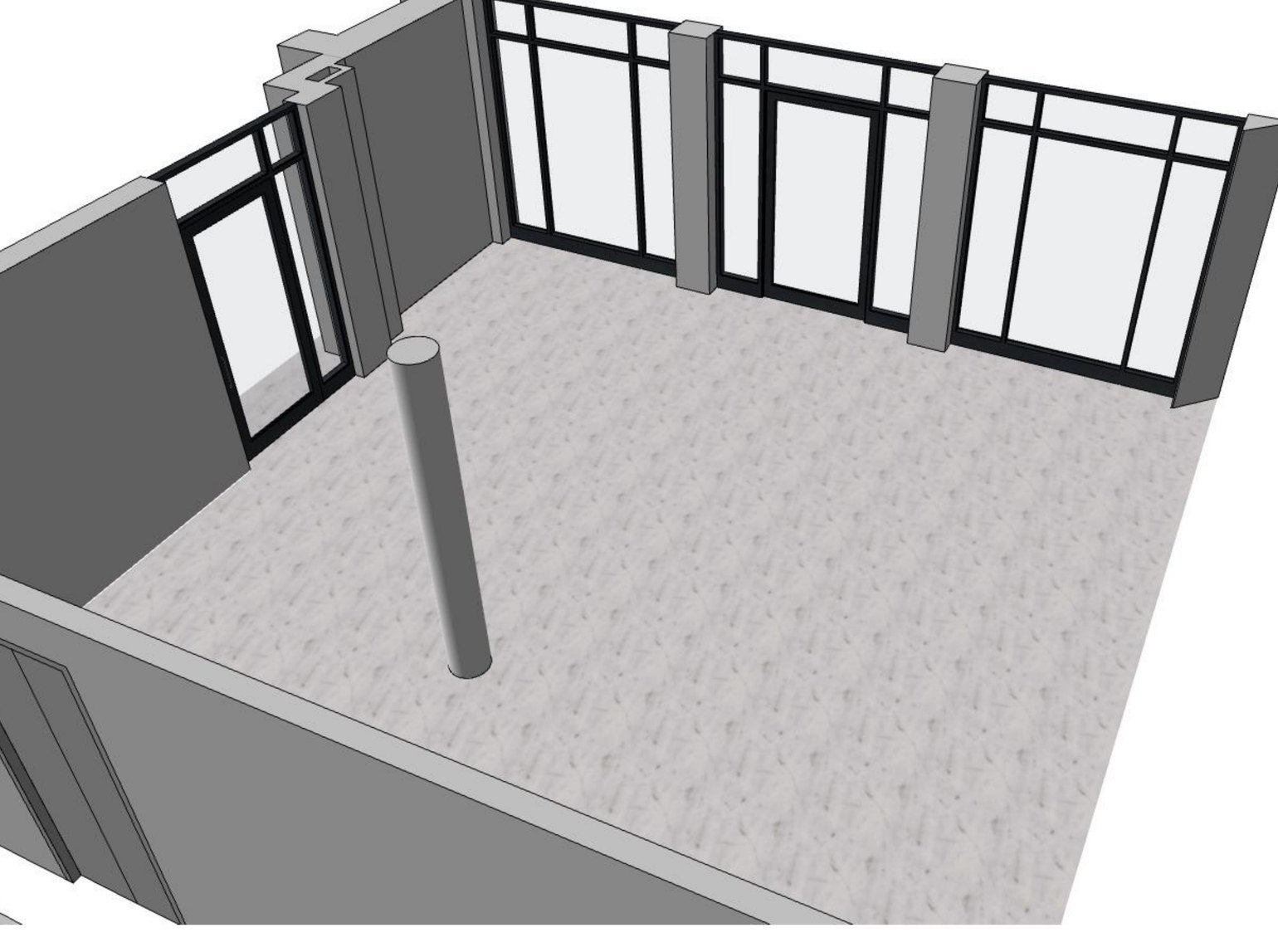 3D-Ansicht des Ladenraums von oben
